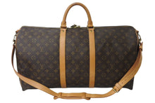 画像をギャラリービューアに読み込む, LOUIS VUITTON ルイヴィトン モノグラム キーポルバンドリエール55 M41414 ボストンバック ブラウン 美品 中古 4c071240