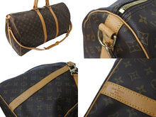 画像をギャラリービューアに読み込む, LOUIS VUITTON ルイヴィトン モノグラム キーポルバンドリエール55 M41414 ボストンバック ブラウン 美品 中古 4c071240