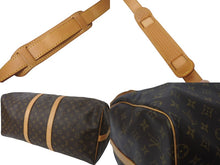 画像をギャラリービューアに読み込む, LOUIS VUITTON ルイヴィトン モノグラム キーポルバンドリエール55 M41414 ボストンバック ブラウン 美品 中古 4c071240
