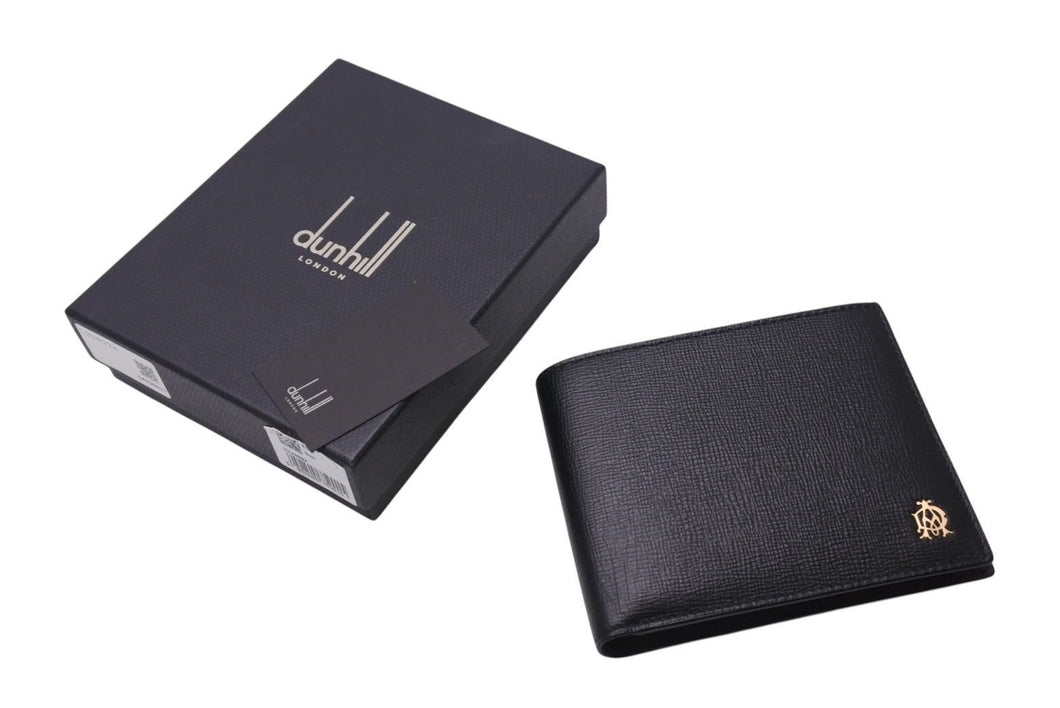 極美品 dunhill ダンヒル 二つ折り財布 レザーウォレット L2S832A ロゴ ブラック バーガンディ 中古 4c071248