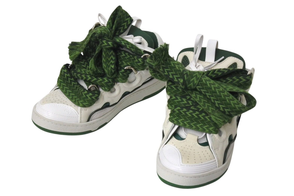 LANVIN curb sneakers Size 40 25cm Green White Made in Portugal Good Condition Used 4c071260