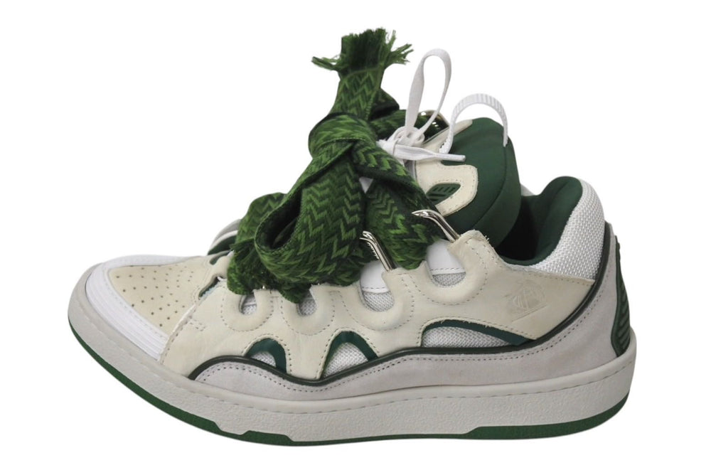 LANVIN curb sneakers Size 40 25cm Green White Made in Portugal Good Condition Used 4c071260