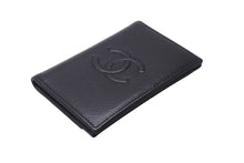 Load image into Gallery viewer, CHANEL シャネル ココマーク カードケース パスケース 名刺 22番台 スペイン製 キャビアスキン ブラック 美品 中古 4c071273