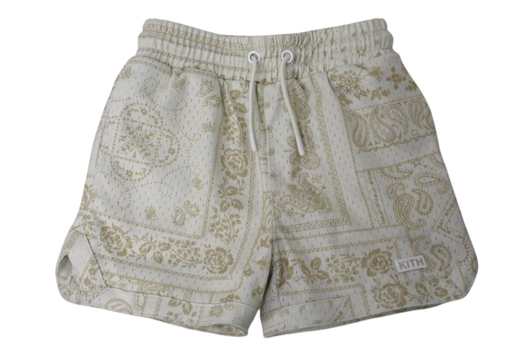 極美品 KITH キース Kids Paisley Curtis Short キッズ ペイズリー カーティス ショートパンツ サイズ 3T ベージュ 中古 4c071314