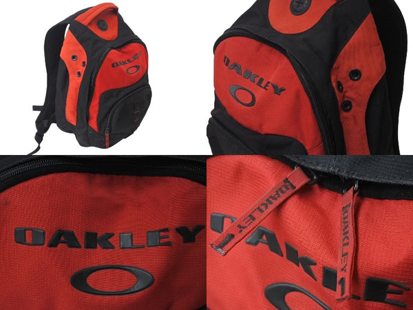 OAKLEY Technical Backpack Red Black Polyester 100% Good Condition Used 4c071318