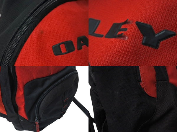 OAKLEY Technical Backpack Red Black Polyester 100% Good Condition Used 4c071318