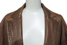 画像をギャラリービューアに読み込む, JUST CAVALLI ジャストカヴァリ ナッパレザーテーラードジャケット サイズ52 ブラウン ルーマニア製 美品 中古 4c071322