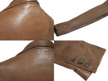 画像をギャラリービューアに読み込む, JUST CAVALLI ジャストカヴァリ ナッパレザーテーラードジャケット サイズ52 ブラウン ルーマニア製 美品 中古 4c071322