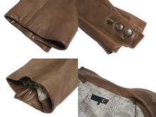 画像をギャラリービューアに読み込む, JUST CAVALLI ジャストカヴァリ ナッパレザーテーラードジャケット サイズ52 ブラウン ルーマニア製 美品 中古 4c071322