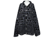 Load image into Gallery viewer, pellepelle ペレペレ ジャケット サイズXXL ロゴプリント ブラック グレー コットン ヴィンテージ 美品 中古 4c071324