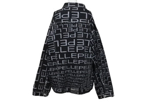 pellepelle ペレペレ ジャケット サイズXXL ロゴプリント ブラック グレー コットン ヴィンテージ 美品 中古 4c071324