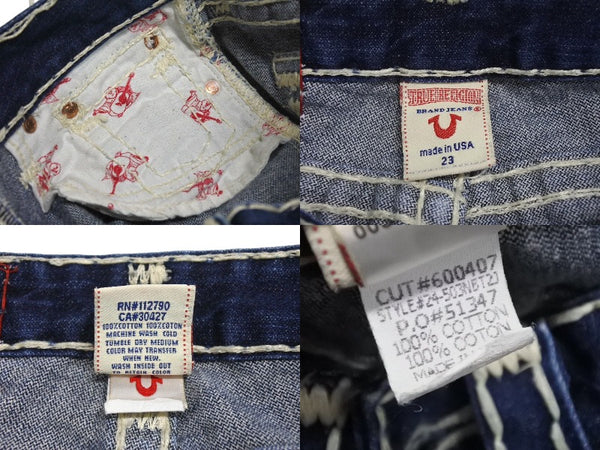 TRUE RELIGION JOEY SUPER Flare Jeans Size 23 Good Condition Used 4c071325