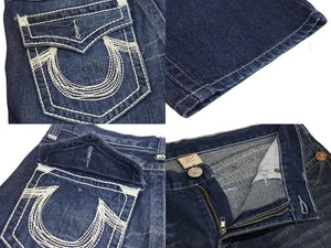 TRUE RELIGION トゥルー レリジョン JOEY SUPER T ジョーイ スーパー T サイズ36 インディゴ 美品 中古 4c071327