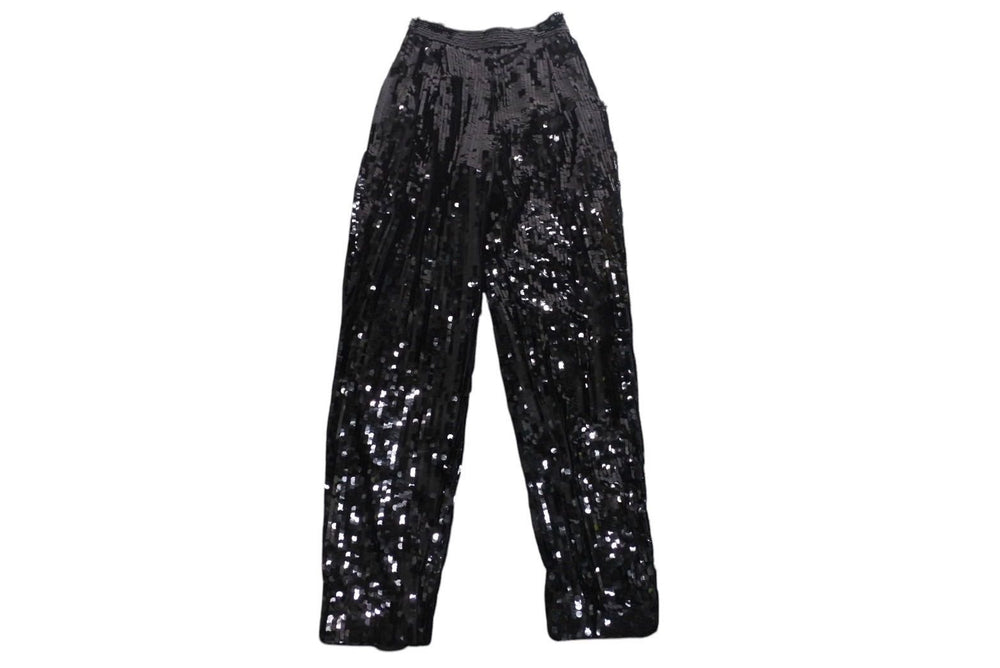 極美品 ISABEL MARANT ÉTOILE イザベル マラン エトワール ティティアン スパンコール メッシュ テーパードパンツ 中古 4c071334