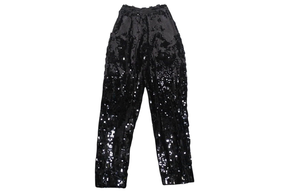 極美品 ISABEL MARANT ÉTOILE イザベル マラン エトワール ティティアン スパンコール メッシュ テーパードパンツ 中古 4c071334