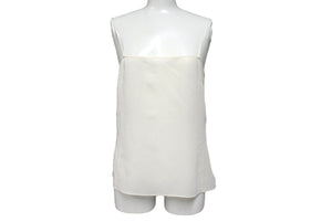 極備品 CHRISTIAN DIOR クリスチャンディオー SILK TANKTOP シルク タンクトップ サイズ 34 ホワイト 中古 4c071349