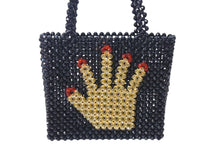 画像をギャラリービューアに読み込む, 極美品 Susan Alexandra スーザン アレクサンドラ Hand bag ハンドバッグ 手形 2020SS ビーズ ブラック オレンジ レッド 中古 4c071353