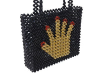 画像をギャラリービューアに読み込む, 極美品 Susan Alexandra スーザン アレクサンドラ Hand bag ハンドバッグ 手形 2020SS ビーズ ブラック オレンジ レッド 中古 4c071353