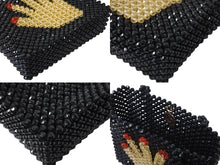 画像をギャラリービューアに読み込む, 極美品 Susan Alexandra スーザン アレクサンドラ Hand bag ハンドバッグ 手形 2020SS ビーズ ブラック オレンジ レッド 中古 4c071353