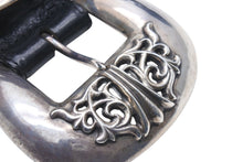 画像をギャラリービューアに読み込む, CHROME HEARTS クロムハーツ BLT CLASSIC 1.5 3PIECE タロンベルト サイズ36 レザー シルバー925 ブラック 美品 中古 4c071375