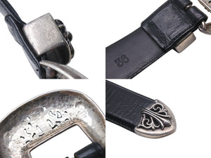 CHROME HEARTS クロムハーツ BLT CLASSIC 1.5 3PIECE タロンベルト サイズ36 レザー シルバー925 ブラック 美品 中古 4c071375