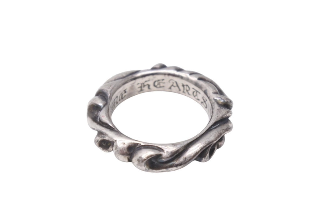 CHROME HEARTS クロムハーツ SCRL BAND スクロールバンド リング 指輪 シルバー925 シルバー ブラック 5.069g 美品 中古 4c071379