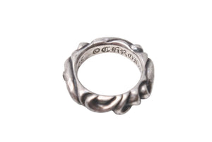 CHROME HEARTS クロムハーツ SCRL BAND スクロールバンド リング 指輪 シルバー925 シルバー ブラック 5.069g 美品 中古 4c071379