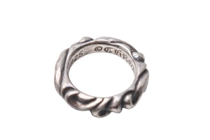 CHROME HEARTS クロムハーツ SCRL BAND スクロールバンド リング 指輪 シルバー925 シルバー ブラック 5.069g 美品 中古 4c071379