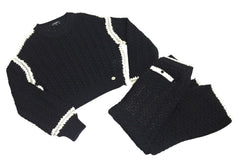 CHANEL Chanel Setup P72105K10363 Sweater Pants Size 34 Here Mark Braided Black Good Condition Used 4c071387