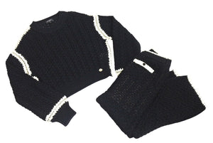 CHANEL Chanel Setup P72105K10363 Sweater Pants Size 34 Here Mark Braided Black Good Condition Used 4c071387