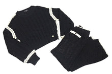Load image into Gallery viewer, CHANEL シャネル セットアップ P72105K10363 セーター パンツ サイズ34 ココマーク 編み込み ブラック 美品 中古 4c071387