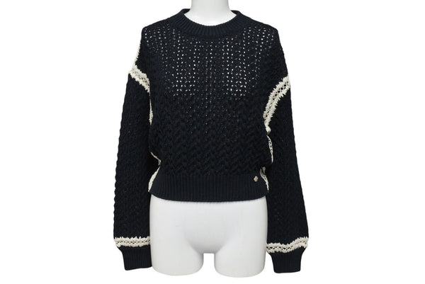 CHANEL Chanel Setup P72105K10363 Sweater Pants Size 34 Here Mark Braided Black Good Condition Used 4c071387