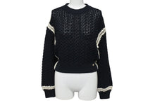 Load image into Gallery viewer, CHANEL シャネル セットアップ P72105K10363 セーター パンツ サイズ34 ココマーク 編み込み ブラック 美品 中古 4c071387