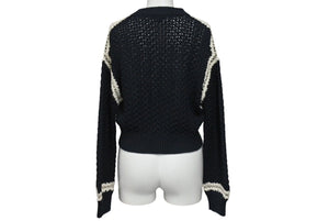 CHANEL Chanel Setup P72105K10363 Sweater Pants Size 34 Here Mark Braided Black Good Condition Used 4c071387