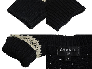 CHANEL Chanel Setup P72105K10363 Sweater Pants Size 34 Here Mark Braided Black Good Condition Used 4c071387