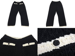 CHANEL Chanel Setup P72105K10363 Sweater Pants Size 34 Here Mark Braided Black Good Condition Used 4c071387