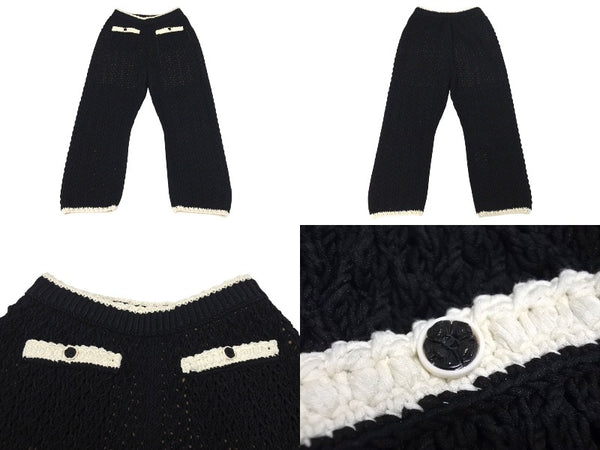 CHANEL Chanel Setup P72105K10363 Sweater Pants Size 34 Here Mark Braided Black Good Condition Used 4c071387
