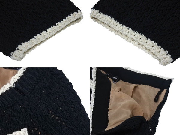 CHANEL Chanel Setup P72105K10363 Sweater Pants Size 34 Here Mark Braided Black Good Condition Used 4c071387