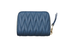 Load image into Gallery viewer, MIU MIU ミュウミュウ leather zip around wallet レザー ジップアラウンド キルティング 財布 ブルー 美品 中古 4c071406