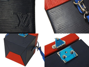 LOUIS VUITTON ルイヴィトン ブリーカーボックス ハンドバッグ M52466 2WAY レッド ブルー ネイビー エピ レザー 美品 中古 4c071408