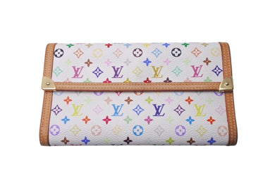 LOUIS VUITTON ルイヴィトン ポルトトレゾール インターナショナル 長財布 M92659 村上隆 ホワイト マルチカラー PVC 美品 中古 4c071410