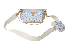 Load image into Gallery viewer, LOUIS VUITTON ルイヴィトン ショルダーバッグ ミュルティ ポシェット アクセソワール モノグラムタイル 2024-2025AW ホワイト ブルー M25374 良品 中古 4c071412