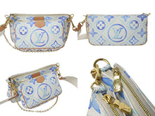 画像をギャラリービューアに読み込む, LOUIS VUITTON ルイヴィトン ショルダーバッグ ミュルティ ポシェット アクセソワール モノグラムタイル 2024-2025AW ホワイト ブルー M25374 良品 中古 4c071412