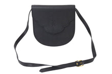 Load image into Gallery viewer, YVES SAINT LAURENT イヴサンローラン ショルダーバッグ YSL ロゴ ブラック ゴールド レザー 美品 中古 4c071415