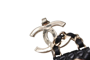 CHANEL Necklace B23C engraved Approx. 16.8g Total length approx. 60cm Coco Mark Matelasse Gold Black Metal Leather Resin Good Condition Used 4c071424