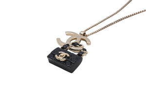 CHANEL Necklace B23C engraved Approx. 16.8g Total length approx. 60cm Coco Mark Matelasse Gold Black Metal Leather Resin Good Condition Used 4c071424