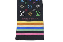 画像をギャラリービューアに読み込む, LOUIS VUITTON ルイヴィトン ネクタイ モノグラム マルチカラー イタリア製 シルク ブラック 美品 中古 4c071429