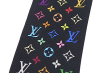 画像をギャラリービューアに読み込む, LOUIS VUITTON ルイヴィトン ネクタイ モノグラム マルチカラー イタリア製 シルク ブラック 美品 中古 4c071429