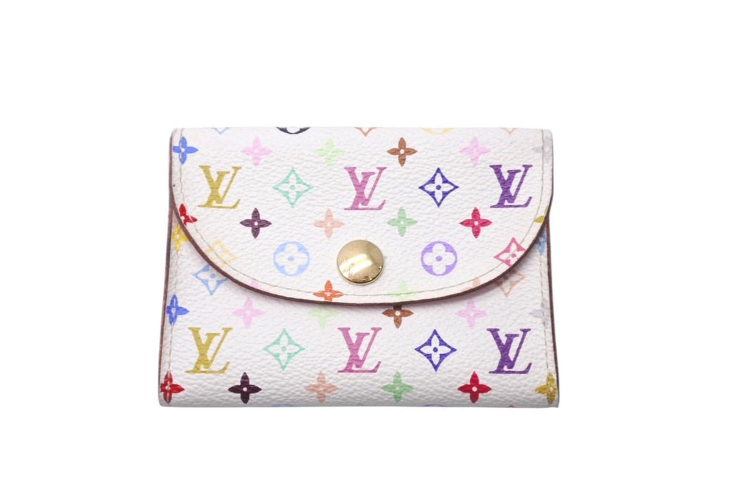 LOUIS VUITTON ルイヴィトン コインケース カードケース CA3099 スペイン製 PVC ホワイト マルチカラー 美品 中古 4c071431