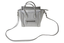 Load image into Gallery viewer, 極美品 CELINE セリーヌ ラゲージ ナノ 2WAY ショルダーバッグ ハンドバッグ イタリア製 レザー シルバー シルバー金具 中古 4c071436
